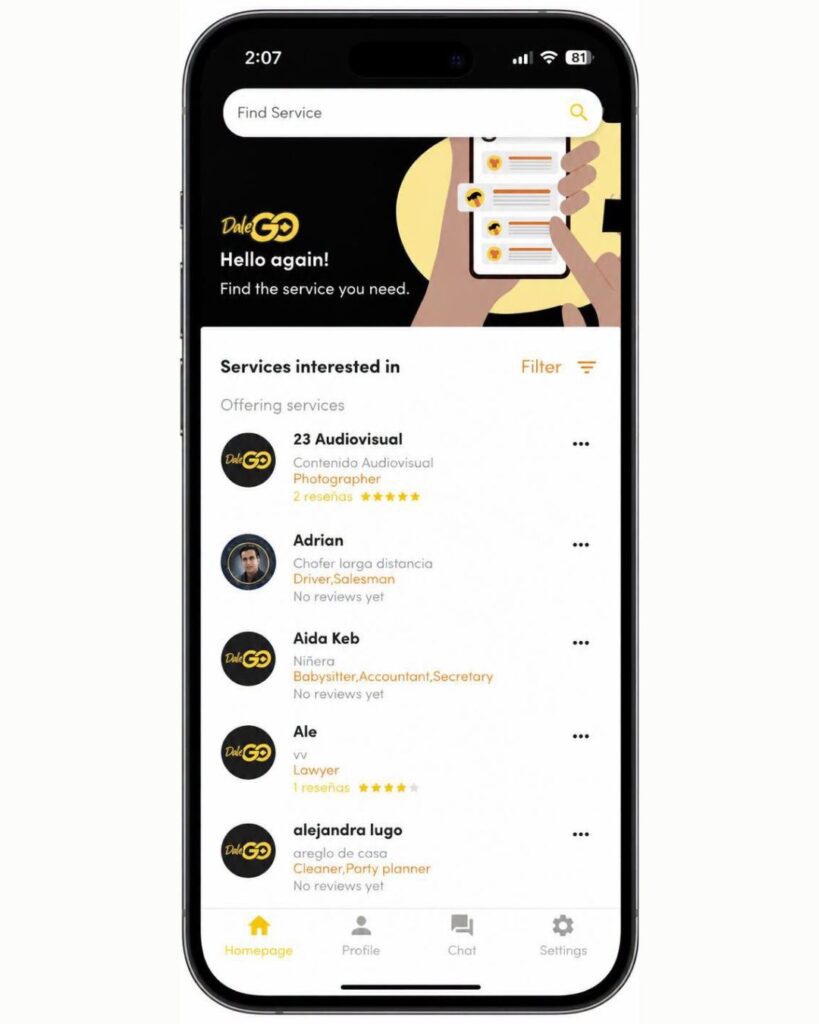 DaleGo App Mérida: Connecting Local Services